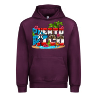 Mauve Wine puerto rico and flowers with frog Urban Hoodie - AdoDesignShop