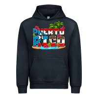 Navy puerto rico and flowers with frog Urban Hoodie - AdoDesignShop