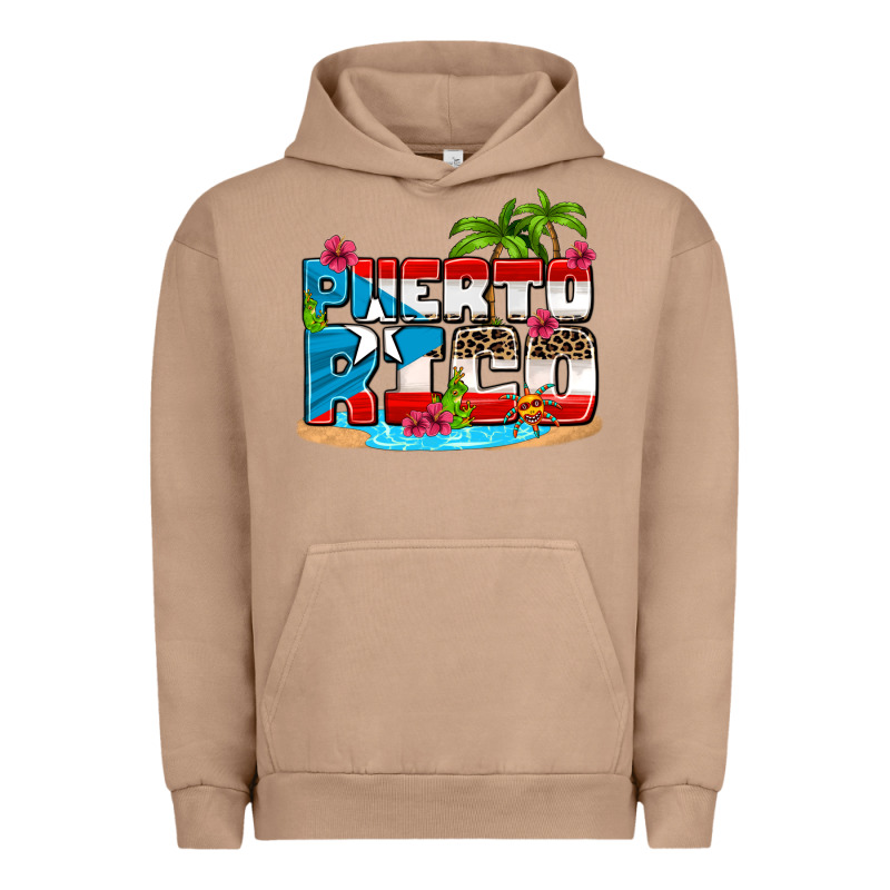 Puerto Rico And Flowers With Frog Urban Hoodie by AdoDesignShop | Teevron
