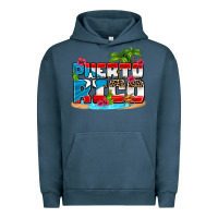 Pigment Midnight Navy puerto rico and flowers with frog Urban Hoodie - AdoDesignShop
