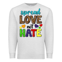 Oatmeal Heather spread love not hate Premium Sweatshirt - texasbilliewilder
