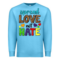 Ocean Blue spread love not hate Premium Sweatshirt - texasbilliewilder