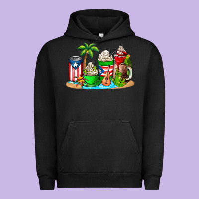 Puerto Rico Coffee Cups Urban Hoodie Designed By Adodesignshop