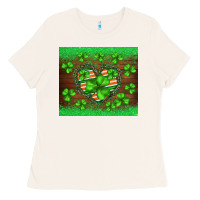 Bone st.patricks heart shamrocks glitter Ladies Tee - BarkalooDesign