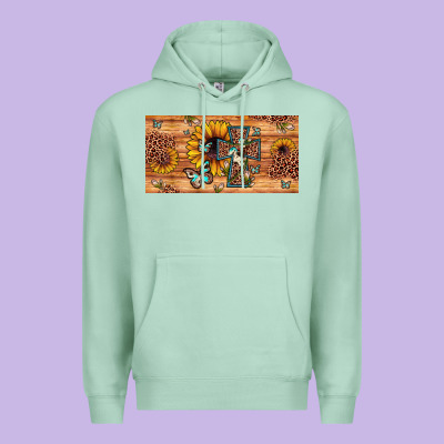 Leopard Cross Butterfly Sunflower Premium Hoodie Designed By Jahusdesignshop