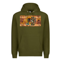 Army Green leopard cross butterfly sunflower Premium Hoodie - JahusDesignShop