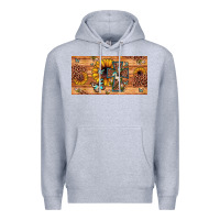 Heather Grey leopard cross butterfly sunflower Premium Hoodie - JahusDesignShop