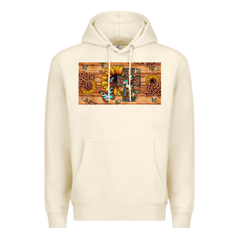 Leopard Cross Butterfly Sunflower Premium Hoodie by JahusDesignShop | Teevron