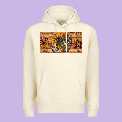 Leopard Cross Butterfly Sunflower Premium Hoodie Designed By Jahusdesignshop