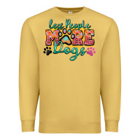 Less People More Dogs Paw Zillion Premium Sweatshirt | Teevron