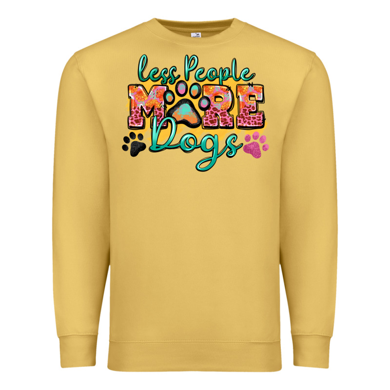 Less People More Dogs Paw Zillion Premium Sweatshirt by Zillion Design Studio | Teevron