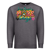 Charcoal Heather less people more dogs paw zillion Premium Sweatshirt - Zillion Design Studio
