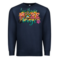 Navy less people more dogs paw zillion Premium Sweatshirt - Zillion Design Studio