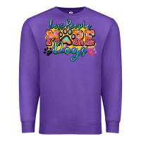 Purple less people more dogs paw zillion Premium Sweatshirt - Zillion Design Studio