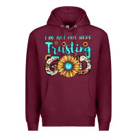Burgundy i'm just out here trusting god Premium Hoodie - JahusDesignShop
