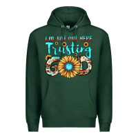 Sports Green i'm just out here trusting god Premium Hoodie - JahusDesignShop