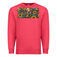 Cardinal Cow With Aztec Leopard And Sunflower Premium Sweatshirt - RanaPortraitStore