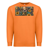 Carrot Cow With Aztec Leopard And Sunflower Premium Sweatshirt - RanaPortraitStore