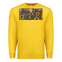 Lemon Cow With Aztec Leopard And Sunflower Premium Sweatshirt - RanaPortraitStore