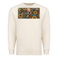 Sandshell Cow With Aztec Leopard And Sunflower Premium Sweatshirt - RanaPortraitStore