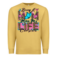 Antique Gold being a mom makes my life complete Premium Sweatshirt - Zillion Design Studio