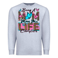 Heather Grey being a mom makes my life complete Premium Sweatshirt - Zillion Design Studio