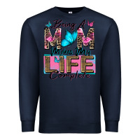 Navy being a mom makes my life complete Premium Sweatshirt - Zillion Design Studio