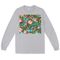 Moon Dust flamingos with leaves Long Sleeve Tee - BarkalooDesign
