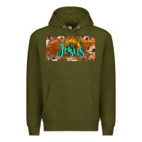Army Green jesus Premium Hoodie - JahusDesignShop
