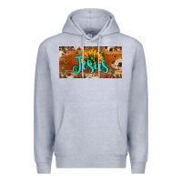 Heather Grey jesus Premium Hoodie - JahusDesignShop