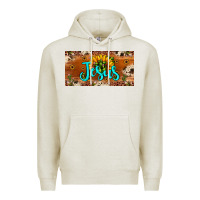 Oatmeal Heather jesus Premium Hoodie - JahusDesignShop