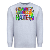 Heather Grey straight against hate pride lgbtq Premium Sweatshirt - texasbilliewilder