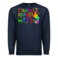 Navy straight against hate pride lgbtq Premium Sweatshirt - texasbilliewilder
