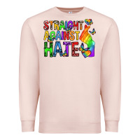 Pale Pink straight against hate pride lgbtq Premium Sweatshirt - texasbilliewilder