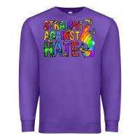 Purple straight against hate pride lgbtq Premium Sweatshirt - texasbilliewilder