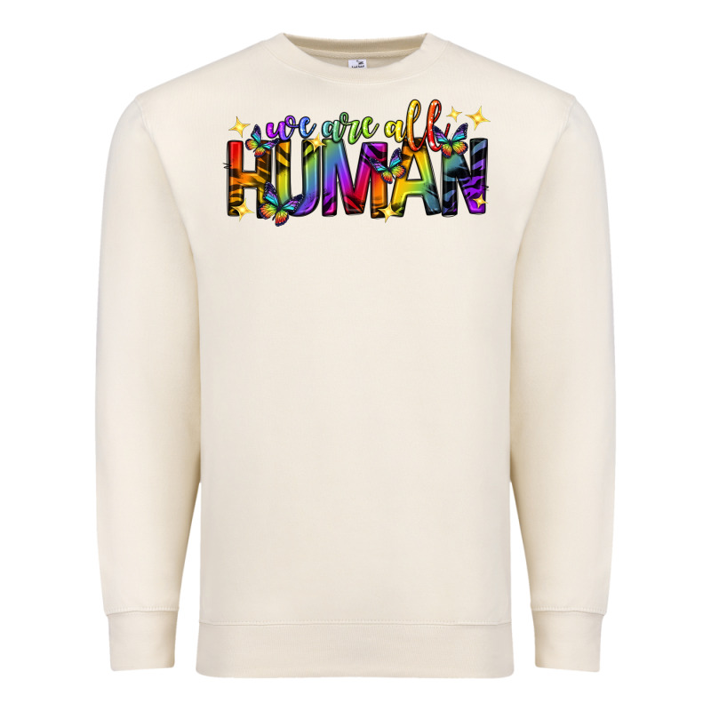 We Are All Human Pride Lgbtq Premium Sweatshirt by texasbilliewilder | Teevron