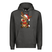 Charcoal Heather baby christmas reindeer Premium Hoodie - AdoDesignShop