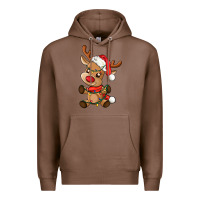 Chestnut baby christmas reindeer Premium Hoodie - AdoDesignShop