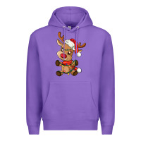 Purple baby christmas reindeer Premium Hoodie - AdoDesignShop