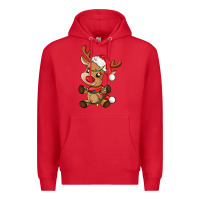 Red baby christmas reindeer Premium Hoodie - AdoDesignShop