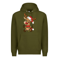 Army Green baby christmas reindeer Premium Hoodie - AdoDesignShop