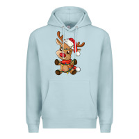 Blue Mist baby christmas reindeer Premium Hoodie - AdoDesignShop