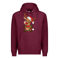 Burgundy baby christmas reindeer Premium Hoodie - AdoDesignShop