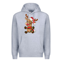 Heather Grey baby christmas reindeer Premium Hoodie - AdoDesignShop