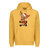 Mustard baby christmas reindeer Premium Hoodie - AdoDesignShop
