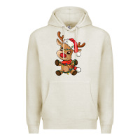 Oatmeal Heather baby christmas reindeer Premium Hoodie - AdoDesignShop