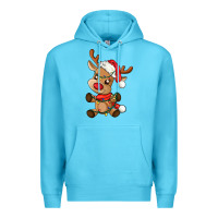 Ocean Blue baby christmas reindeer Premium Hoodie - AdoDesignShop