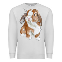 Dove Grey Cute Bunny Premium Sweatshirt - RanaPortraitStore