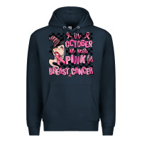 Navy in october we wear pink for breast cancer Premium Hoodie - AdoDesignShop