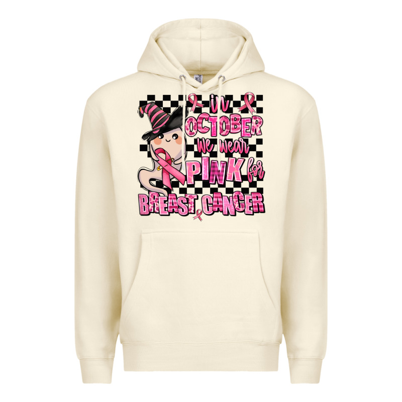 In October We Wear Pink For Breast Cancer Premium Hoodie by AdoDesignShop | Teevron